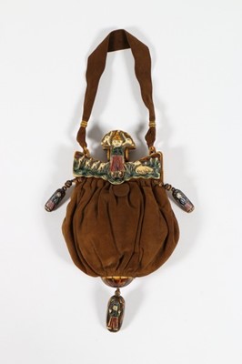 Lot 251 - Two fine moulded celluloid mounted evening...
