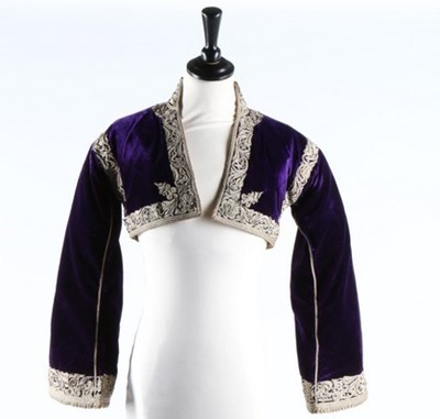 Lot 439 - A purple velvet bolero jacket, Ottoman empire,...