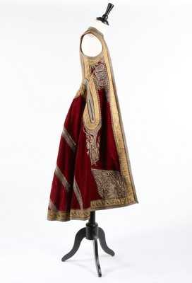 Lot 453 - An embroidered wine velvet surcoat, Ottoman...