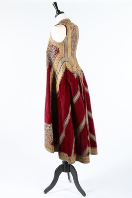 Lot 453 - An embroidered wine velvet surcoat, Ottoman...