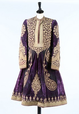 Lot 455 - A purple velvet robe, Afghan, late 19th...