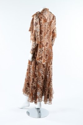 Lot 36 - A printed chiffon evening gown, mid 1930s, the...