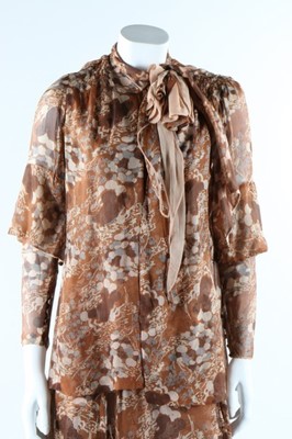 Lot 36 - A printed chiffon evening gown, mid 1930s, the...