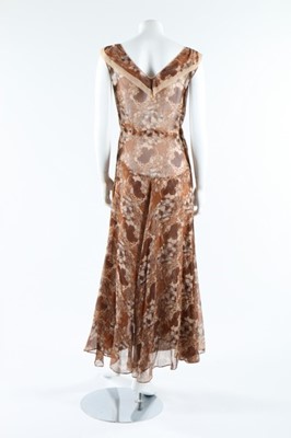 Lot 36 - A printed chiffon evening gown, mid 1930s, the...