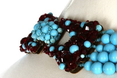 Lot 118 - A Coppola e Toppo (1946-1986) turquoise bead...