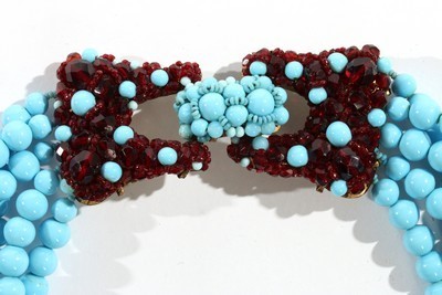 Lot 118 - A Coppola e Toppo (1946-1986) turquoise bead...