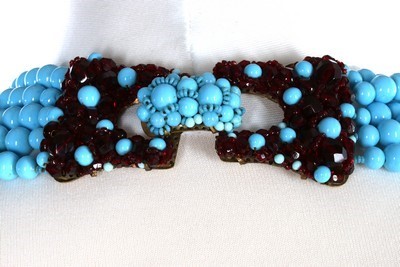 Lot 118 - A Coppola e Toppo (1946-1986) turquoise bead...