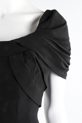 Lot 1 - A Pierre Balmain couture black silk crepe...
