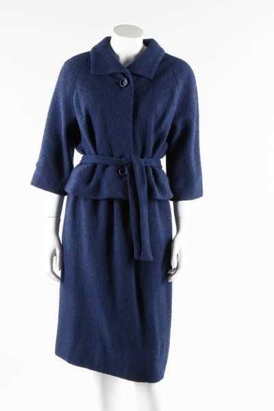 Lot 2 - A Givenchy couture blue boucle wool suit,...