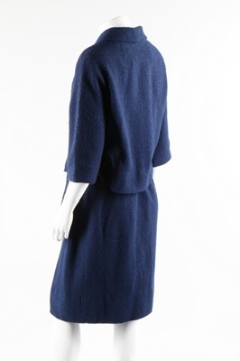 Lot 2 - A Givenchy couture blue boucle wool suit,...