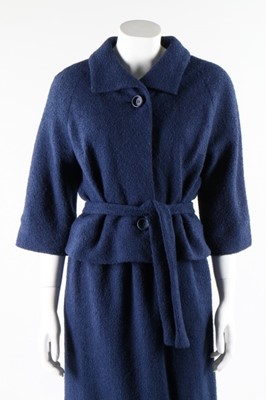 Lot 2 - A Givenchy couture blue boucle wool suit,...