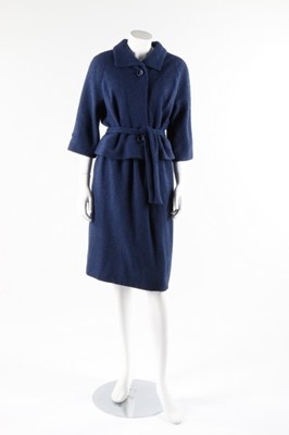Lot 2 - A Givenchy couture blue boucle wool suit,...