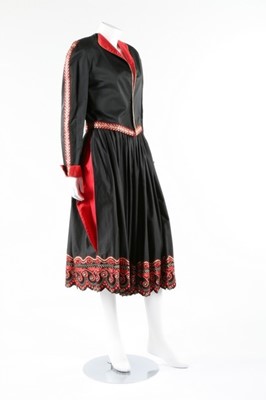 Lot 5 - A Claude Montana pour Gibo black embroidered...