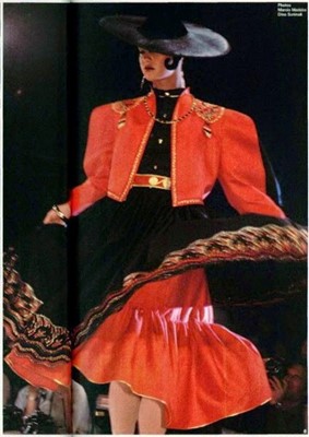 Lot 5 - A Claude Montana pour Gibo black embroidered...