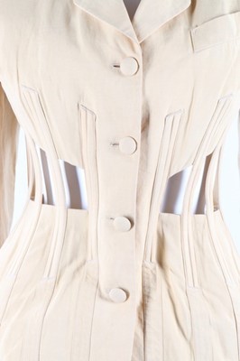 Lot 6 - A Jean Paul Gaultier cotton 'cage' jacket,...