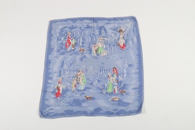 Lot 7 - A Zika Ascher printed silk headscarf 'Cries of...