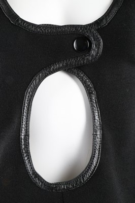 Lot 9 - A Courreges black wool mini-dress or tunic top,...