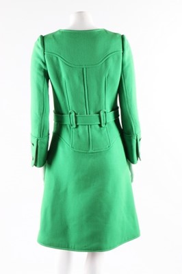 Lot 10 - A Courreges emerald-green wool coat, late...