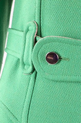 Lot 10 - A Courreges emerald-green wool coat, late...
