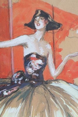 Lot 22 - Jean Gabriel Domergue design for a fan leaf,...