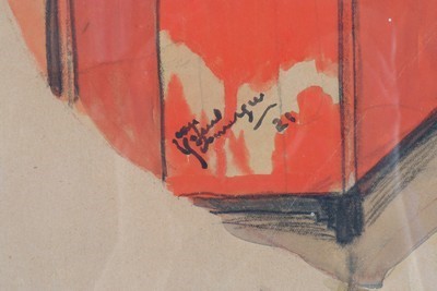Lot 22 - Jean Gabriel Domergue design for a fan leaf,...