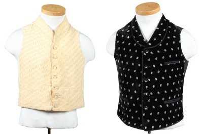 Lot 209 - Gentlemen's waistcoats, comprising: ivory silk...