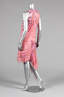 Lot 63 - A Zandra Rhodes printed pink chiffon cocktail...