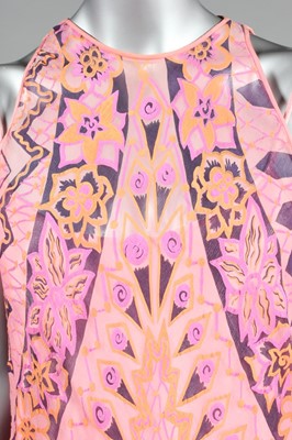Lot 63 - A Zandra Rhodes printed pink chiffon cocktail...