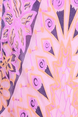 Lot 63 - A Zandra Rhodes printed pink chiffon cocktail...