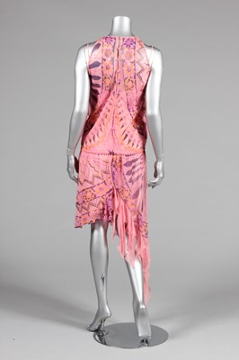Lot 63 - A Zandra Rhodes printed pink chiffon cocktail...