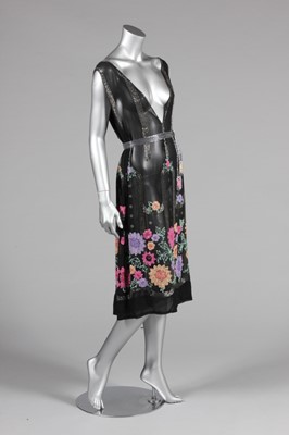 Lot 66 - A beaded flapper dress, mid 1920s, of black...