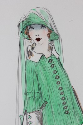 Lot 70 - Lucile studio fashion sketches, circa 1916,...