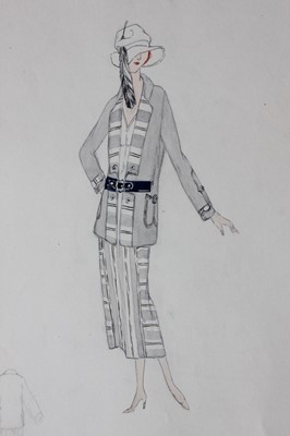 Lot 72 - Lucile studio sketches, early 1920s, pencil...