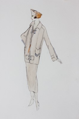 Lot 72 - Lucile studio sketches, early 1920s, pencil...