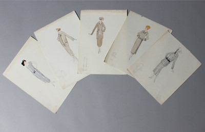 Lot 72 - Lucile studio sketches, early 1920s, pencil...