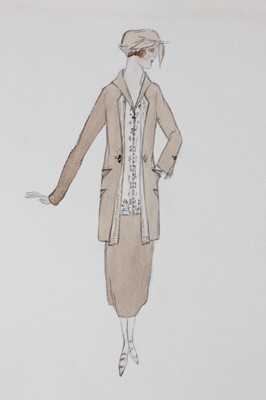 Lot 72 - Lucile studio sketches, early 1920s, pencil...