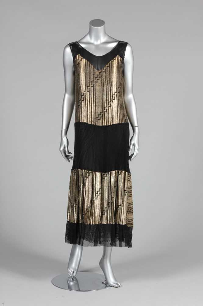 Lot 82 - A gold lamé cocktail dress, late 1920s-early...