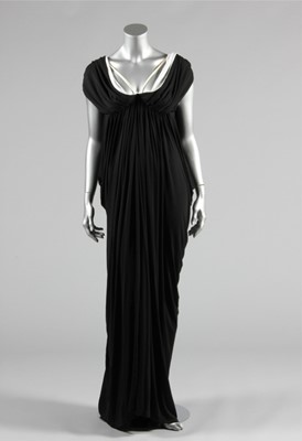Lot 85 - A Yuki draped black and white jersey dress,...