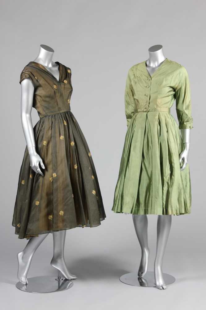 Lot 86 - A Christian Dior London embroidered gauze...