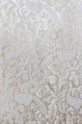 Lot 89 - A brocaded satin bridal gown, 1950, with long...