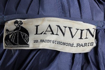 Lot 96 - A Lanvin couture blue silk faille evening cape,...