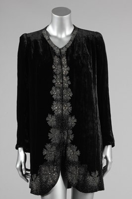 Lot 117 - A Debenham & Freebody beaded black velvet...