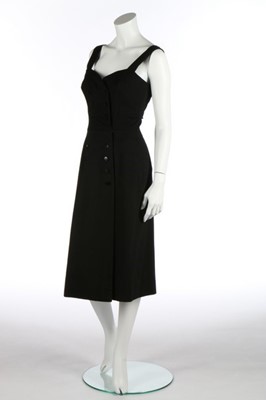 Lot 157 - A Jean Dessès black wool dinner dress, circa...