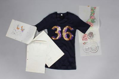 Lot 210 - Three Biba tops and original sketches, mid...