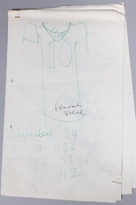 Lot 210 - Three Biba tops and original sketches, mid...