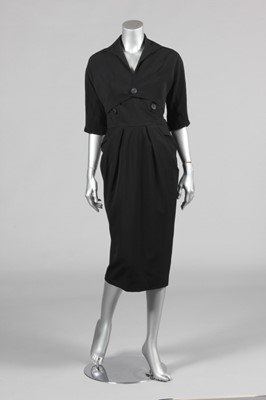 Lot 218 - A Dior-style black wool dinner dress, early...