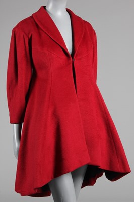 Lot 79 - A Charles James for William Popper red wool...