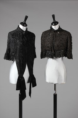 Lot 4 - A group of black beaded fichus, a beaded...
