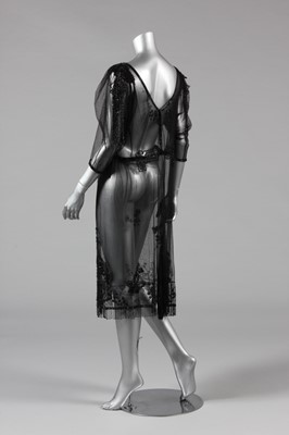 Lot 9 - A beaded black tulle tabard circa 1918, with...