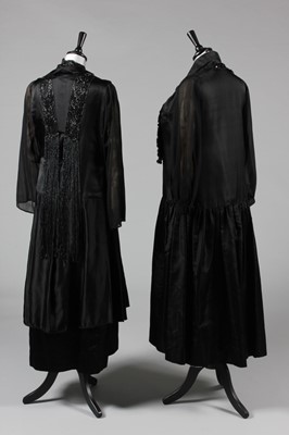 Lot 10 - Mainly black dinner/mourning dresses, circa...